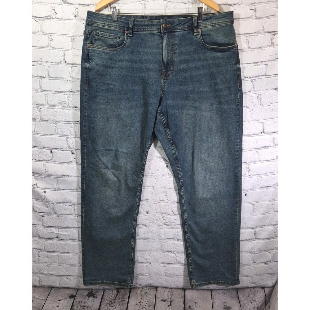 tpj Athletic Fit Men's Stretch Dark Blue Denim Jeans 5-Pocket Dark Wash 38X32